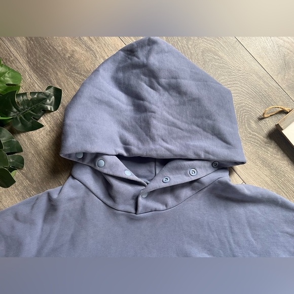 Grailz Geometry Men’s Blue Hooded Button Up Sweatshirt w Pockets. Size M - Picture 8 of 16